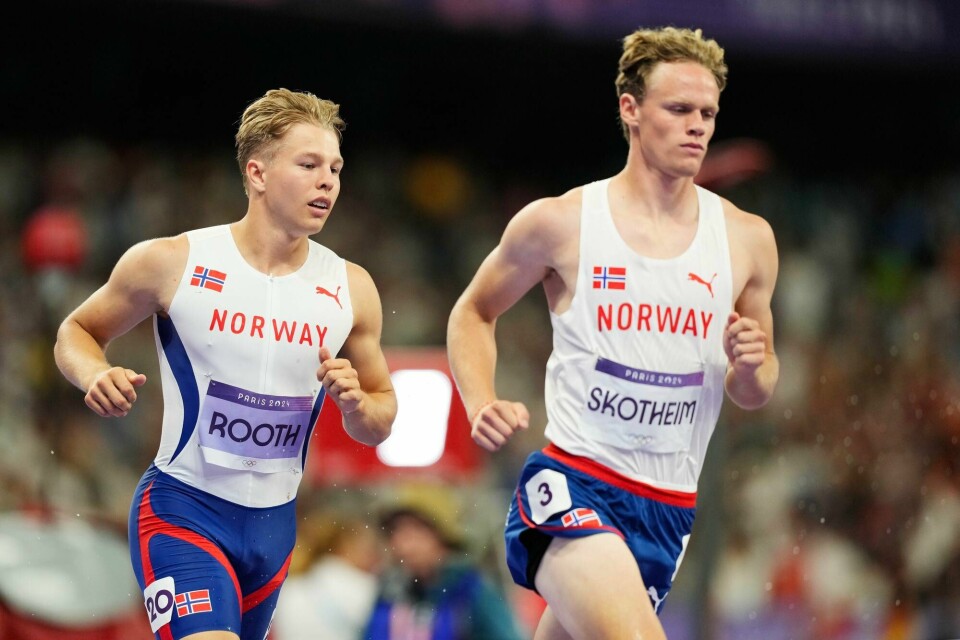 Sander Skotheim (t.h.) og Markus Rooth i aksjon på 1500 meter i tikamp under sommer-OL i Paris 2024. Sander Skotheim (t.h.) og Markus Rooth i aksjon på 1500 meter i tikamp under sommer-OL i Paris 2024.