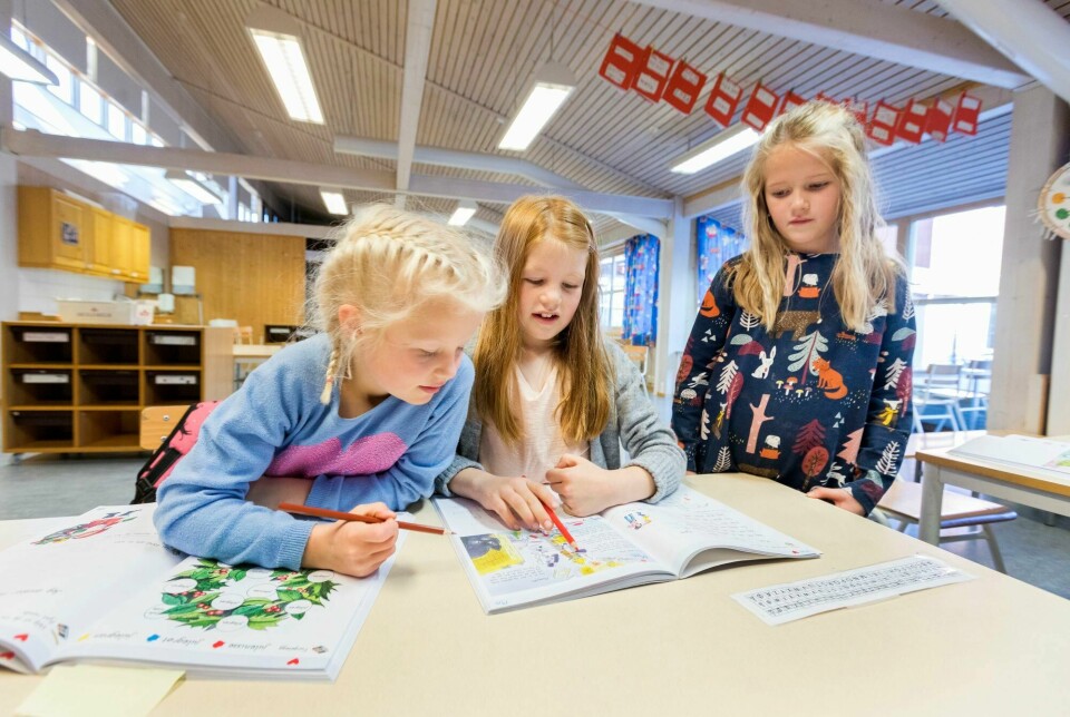 Illustrasjonsfoto. Trondheim 20171009.Elever i klassesituasjon på barneskole. Modellklarert.Foto: Gorm Kallestad / NTB