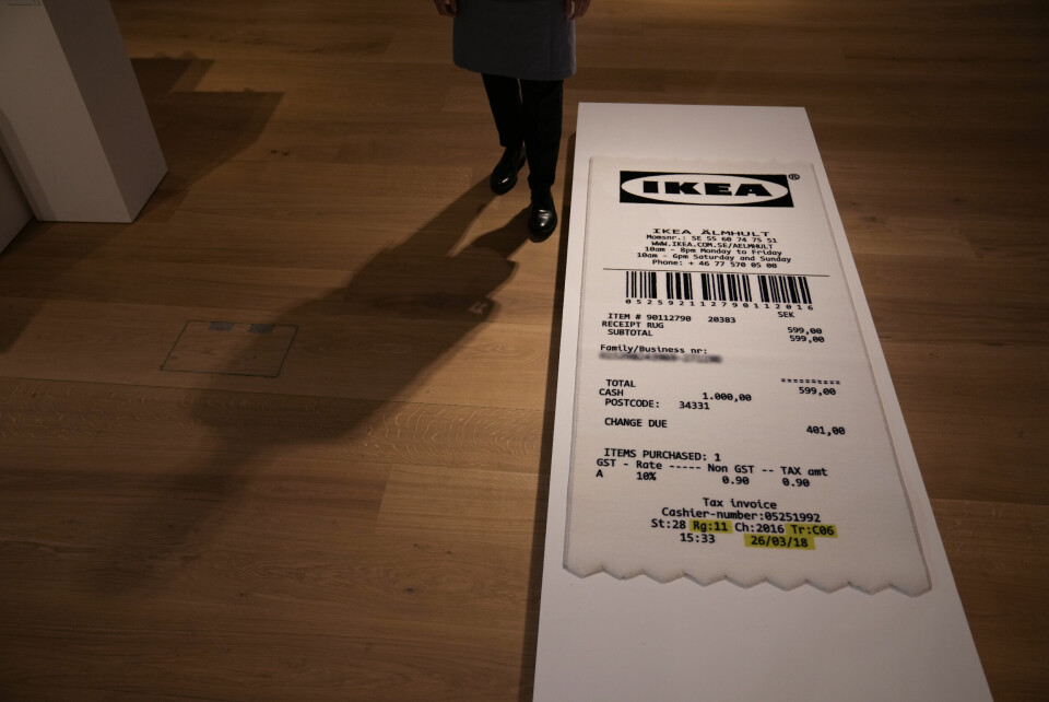 Virgil Abloh's samarbeid med Ikea resulterte blant annet i dette gulvteppet, utformet som en kassalapp fra møbelkjeden. Virgil Abloh's samarbeid med Ikea resulterte blant annet i dette gulvteppet, utformet som en kassalapp fra møbelkjeden.
