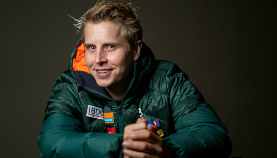 Simen Hegstad Krüger fotografert under mediedagen på Beitostølen. Han er Oslos største OL-håp. Simen Hegstad Krüger fotografert på Beitostølen torsdag. Foto: Heiko Junge / NTB