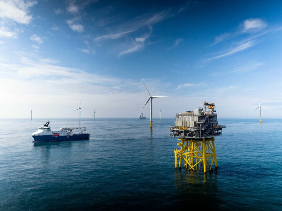 Equinors Dudgeon Offshore Wind Farm vindmølleanlegg utenfor Storbritannia. Equinors Dudgeon Offshore Wind Farm vindmølleanlegg utanfor England.Illustrasjonsfoto: Jan Arne Vold / Equinor / NTB / NPK