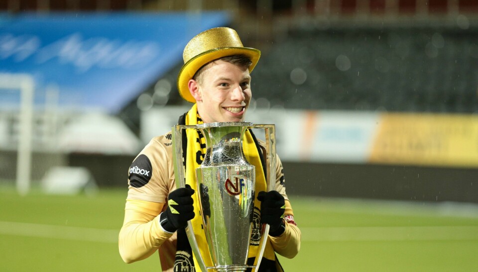 Bodø 20201219. Eliteserien fotball 2020: Bodø/Glimt-Viking. Bodø/Glimts Runar Hauge etter eliteseriekampen mellom Bodø/Glimt og Viking på Aspmyra stadion. Kampen endte 3-0.Foto: Mats Torbergsen / NTB