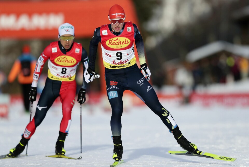 Eric Frenzel (foran) har testet positivt på koronaviruset. Eric Frenzel (foran) har testet positivt på koronaviruset. Foto: Lisa Leutner / AP / NTB