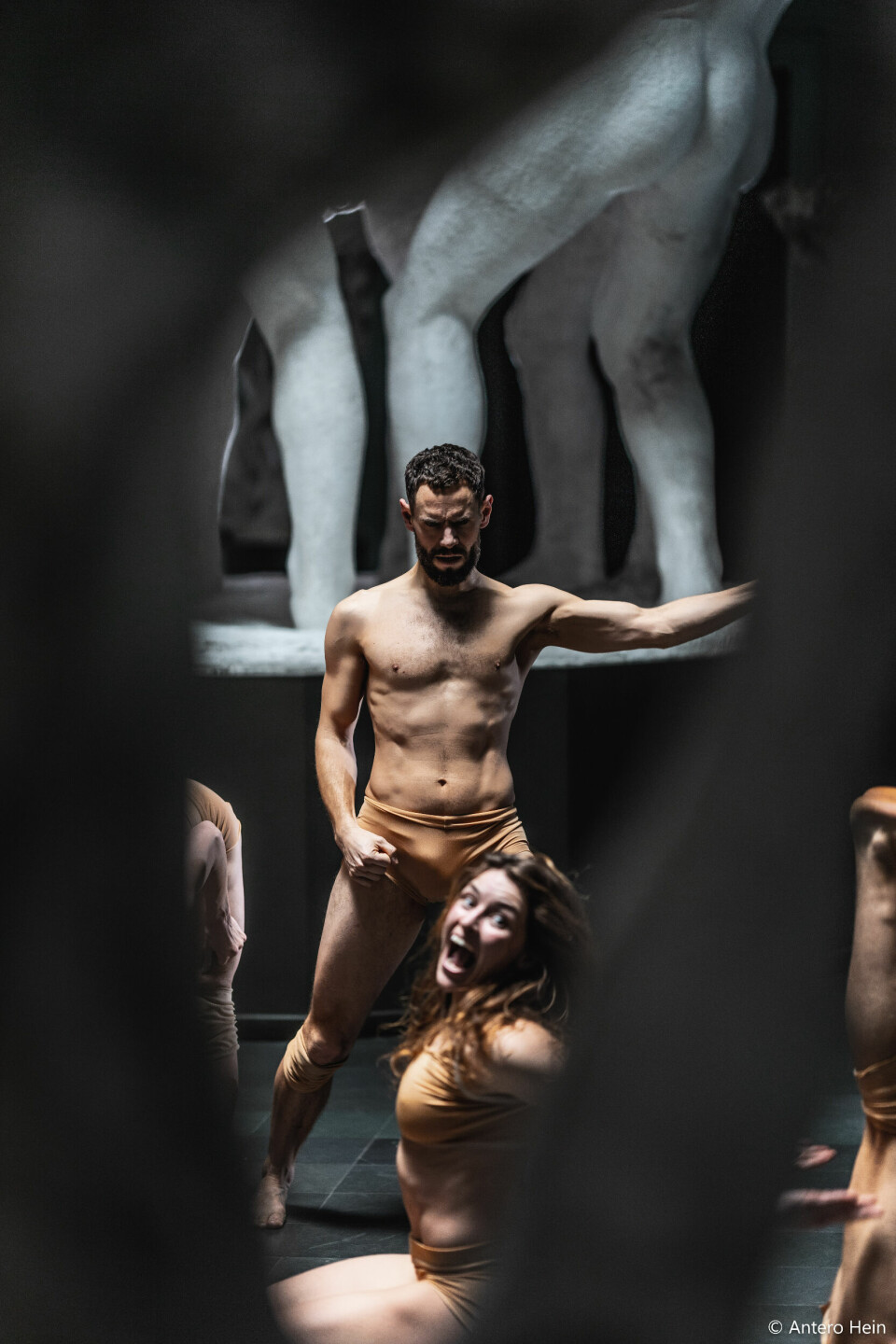 Danserne går i dialog med skulpturene i Vigelandmuseet. Danserne går i dialog med skulpturene i Vigelandmuseet.