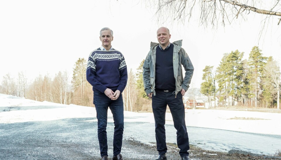 Statsminister Jonas Gahr Støre (Ap) og finansminister Trygve Slagsvold Vedum (Sp) møtte pressen i forkant av regjeringens budsjettkonferanse mandag. Statsminister Jonas Gahr Støre (Ap) og finansminister Trygve Slagsvold Vedum (Sp) holdt mandag pressekonferanse før regjeringens budsjettkonferanse. Foto: Ole Berg-Rusten / NTB