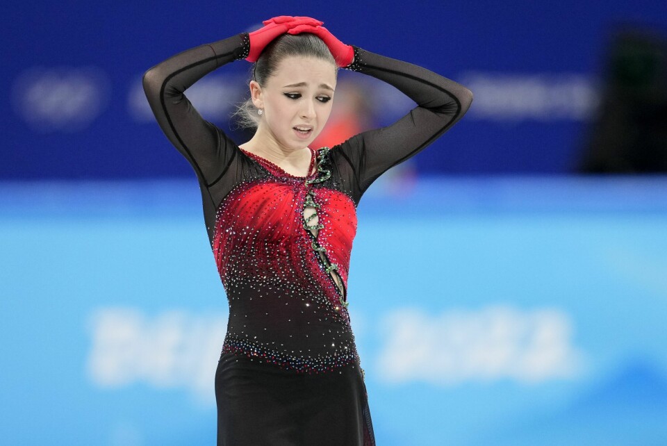 Kamila Valijeva i aksjon i kunstløp i Beijing-OL. Kamila Valijeva i aksjon i kunstløp i Beijing-OL. Foto: Natasja Pisarenko / AP / NTB