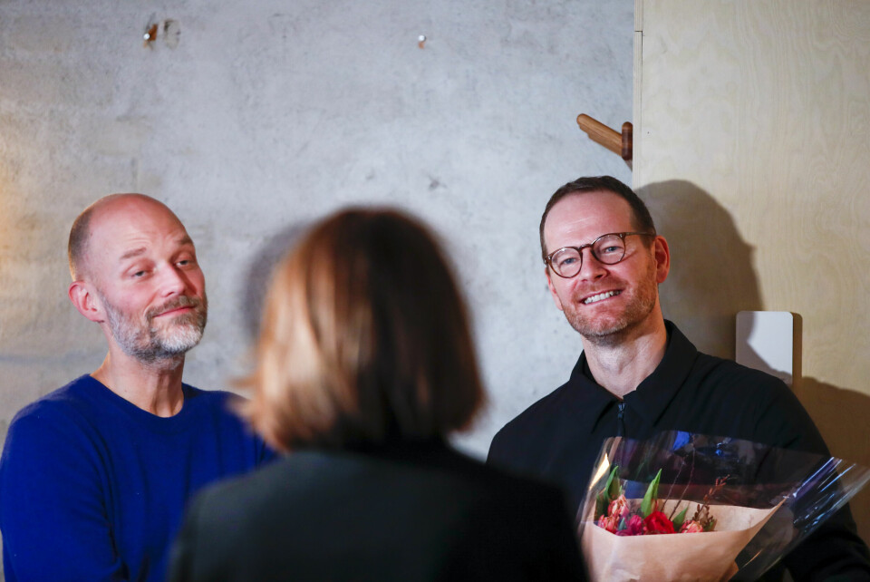 Oslo 20220208. Joachim Trier og Eskil Vogt etter at den norske filmen «Verdens verste menneske» er nominert til Oscar i kategorien beste utenlandske film.Regissør Joachim Trier, Skuespiller Renate Reinsve og Thomas Robsahm under offentliggjøringen.Foto: Javad Parsa / NTB Joachim Trier og Eskil Vogt sier de er svært overrasket over at filmen «Verdens verste menneske» er nominert i to Oscar-kategorier. Foto: Javad Parsa / NTB