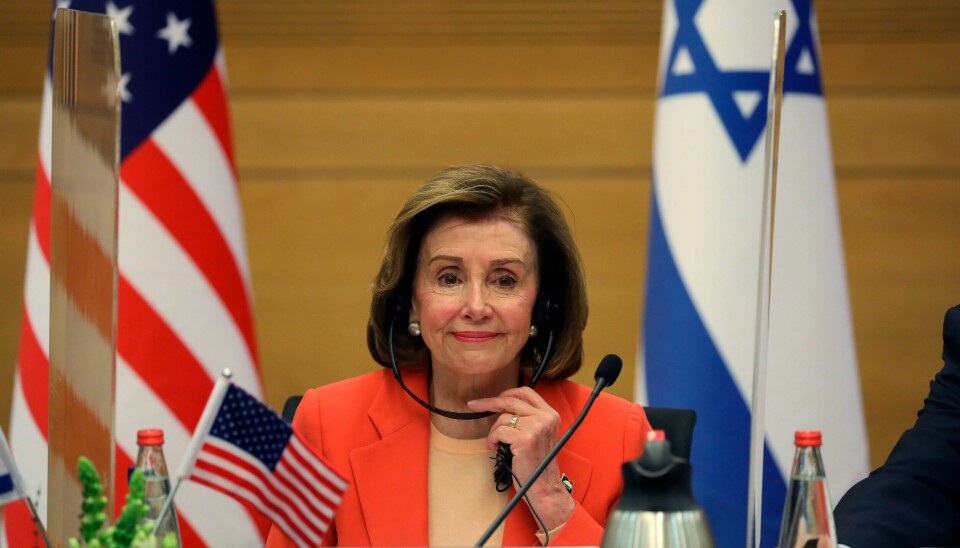 Speakeren i Representantenes hus, demokraten Nancy Pelosi, besøkte torsdag Israel og den okkuperte Vestbredden, og hadde samtaler med Israels statsminister Naftali Bennett og palestinernes president Mahmoud Abbas. Speakeren i Representantenes hus, demokraten Nancy Pelosi, besøkte torsdag Israel og den okkuperte Vestbredden, og hadde samtaler med Israels statsminister Naftali Bennett og palestinernes president Mahmoud Abbas. Foto: AP / NTB