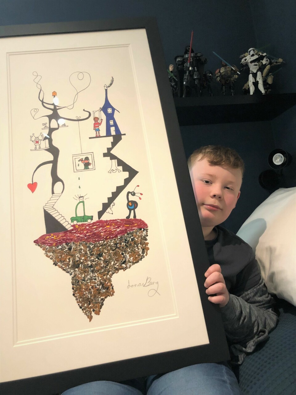 Et tilsvarende bilde har Slottet fått overrakt i gave til kongeparet fra Jonas. Et tilsvarende bilde har Slottet fått overrakt i gave til kongeparet fra Jonas.