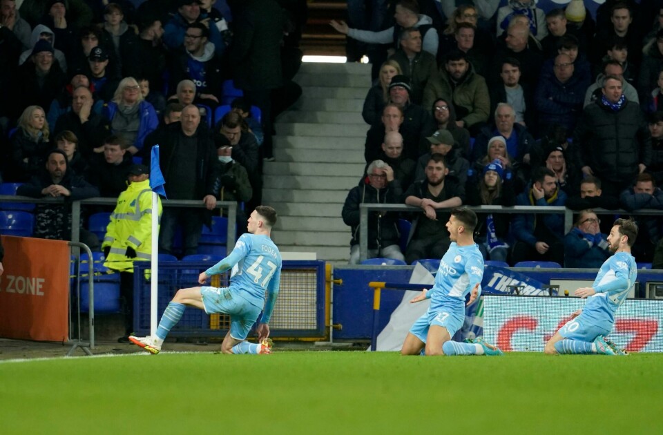 Phil Foden sørget for Manchester City-jubel med sin matchvinnerscoring ti minutt før slutt. Phil Foden sørget for Manchester City-jubel med sin matchvinnerscoring ti minutt før slutt. Foto: Jon Super / AP / NTB
