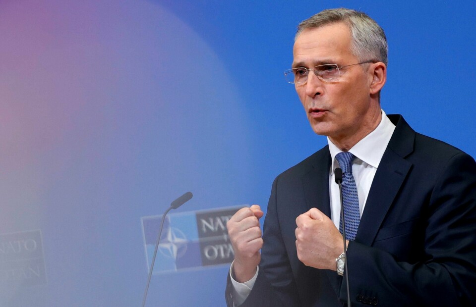 Norge har vært medlem av Nato siden 1949, og nordmenn flest vil beholde medlemskapet Natos generalsekretær Jens Stoltenberg. Foto: Olivier Matthys / AP / NTB