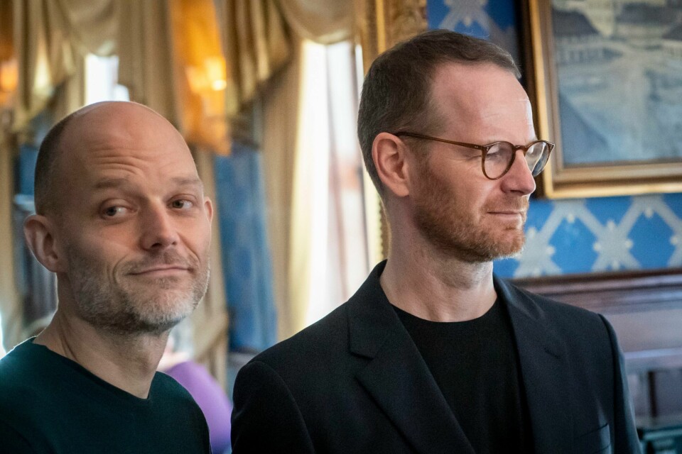 Manusforfatter Eskil Vogt (t.v.) har sammen med Joakim Trier skrevet det Oscar-nominerte manuset til «Verdens verste menneske». Foto: Heiko Junge / NTB Manusforfatter Eskil Vogt (t.v.) har sammen med Joakim Trier skrevet det Oscar-nominerte manuset til «Verdens verste menneske». Foto: Heiko Junge / NTB