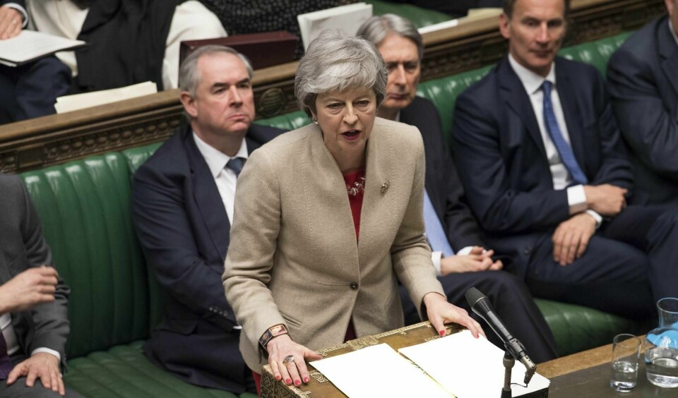 Storbritannias statsminister Theresa May advarte de folkevalgte mot konsekvensene etter at Underhuset fredag på nytt stemte ned avtalen hun har forhandlet fram med EU.