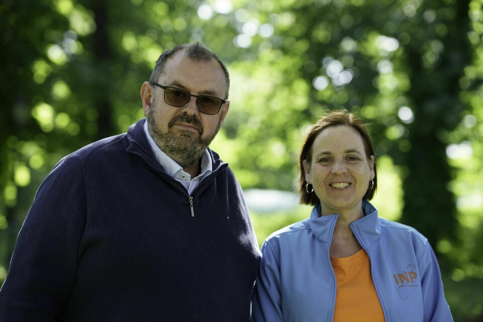 Partileder i Industri- og Næringspartiet Ann Jorun Hillersøy og nestleder Øistein Høksnes. Oslo 20240522. Partileder i Industri- og Næringspartiet (INP) Ann Jorun Hillersøy og nestleder Øistein Høksnes (t.v)Foto: Cornelius Poppe / NTB