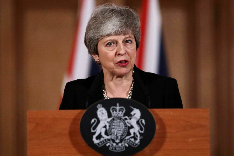 NY PLAN: Statsminister Theresa May under kunngjøringen tirsdag kveld, da hun ba om dialog med Labour. FOTO: NTB SCANPIX NY PLAN: Statsminister Theresa May under kunngjøringen tirsdag kveld, da hun ba om dialog med Labour. FOTO: NTB SCANPIX