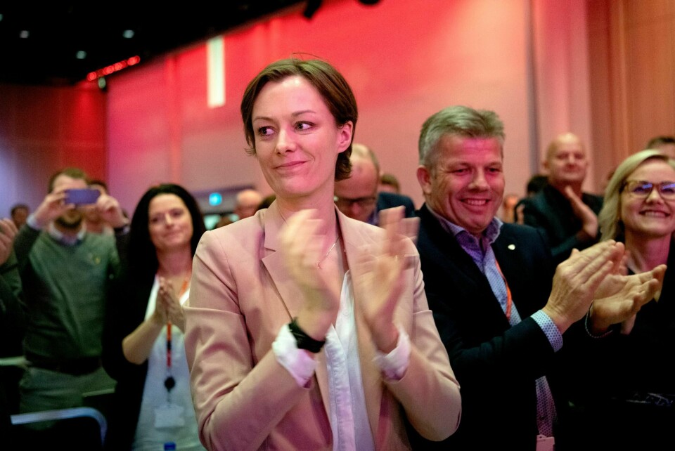 Anette Trettebergstuen på Ap-landsmøtet.