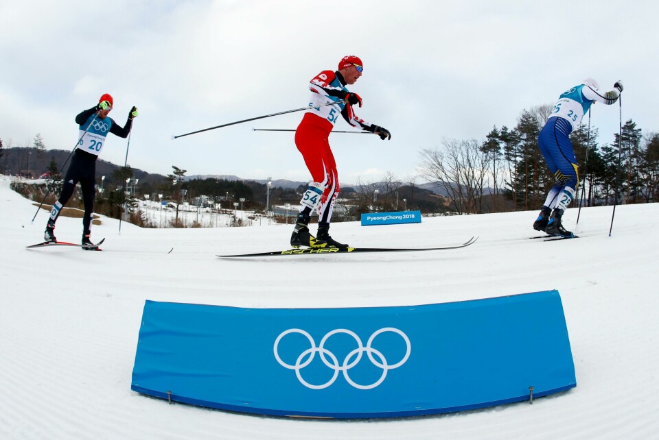 Skiers compete during the men's 15km/15km skiathlon cross-country skiing competition at the 2018 Winter Olympics in Pyeongchang, South Korea, Sunday, Feb. 11, 2018. (AP Photo/Matthias Schrader) Skiers compete during the men's 15km/15km skiathlon cross-country skiing competition at the 2018 Winter Olympics in Pyeongchang, South Korea, Sunday, Feb. 11, 2018. (AP Photo/Matthias Schrader)