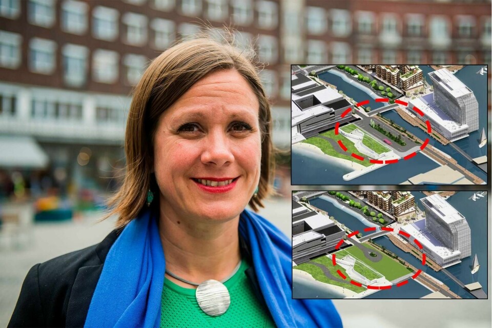 PARKGLAD: Byutviklingsbyråd Hanna E. Marcussen vil ha park og ikke bussparkering ved Lambda.