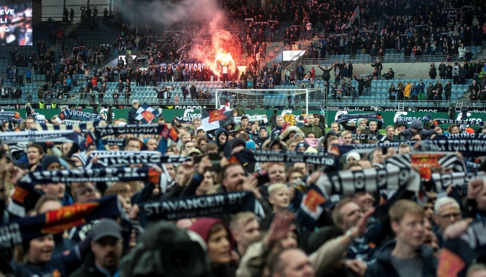 Gjengen bak supportersangen 'Vikingslaget' har dratt i gang en innsamling til inntekt for Røde Kors i Stavanger. De håper flest mulig støtter opp og håper samtidig på mange Viking-mål. FOTO: CARINA JOHANSEN, NTB scanpix