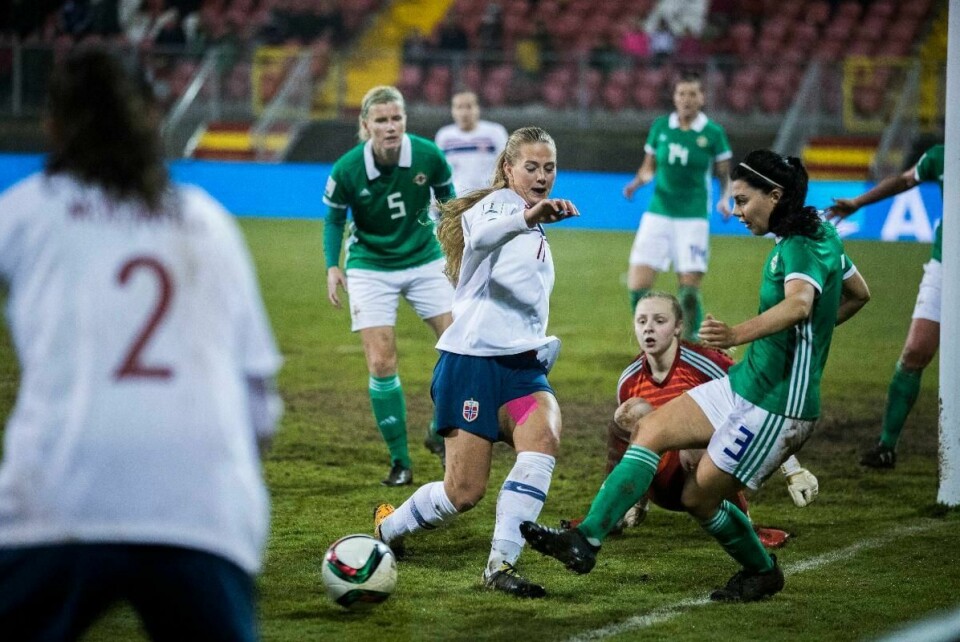 Fotball-VM for kvinner spilles fra 7. juni til 7. juli. Her fra en kvalifiseringskamp mot Nord-Irland i 2018.