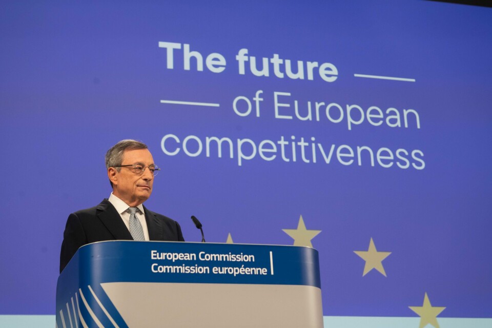 Billigere gass på lange kontrakter fra norsk sokkel skal bidra til å styrke EU-landenes konkurranseevne. Det er et av de kontroversielle forslagene i Draghi-rapporten som EU-kommisjonen nå har på sitt bord. Billigere gass på lange kontrakter fra norsk sokkel skal bidra til å styrke EU-landenes konkurranseevne. Det er et av de kontroversielle forslagene i Draghi-rapporten som EU-kommisjonen nå har på sitt bord.