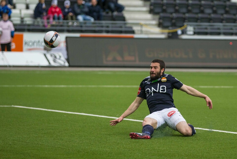 Mounir Hamoud, her fra en tidligere kamp, ble Godsets helt i cupen torsdag. Foto: NTB scanpix