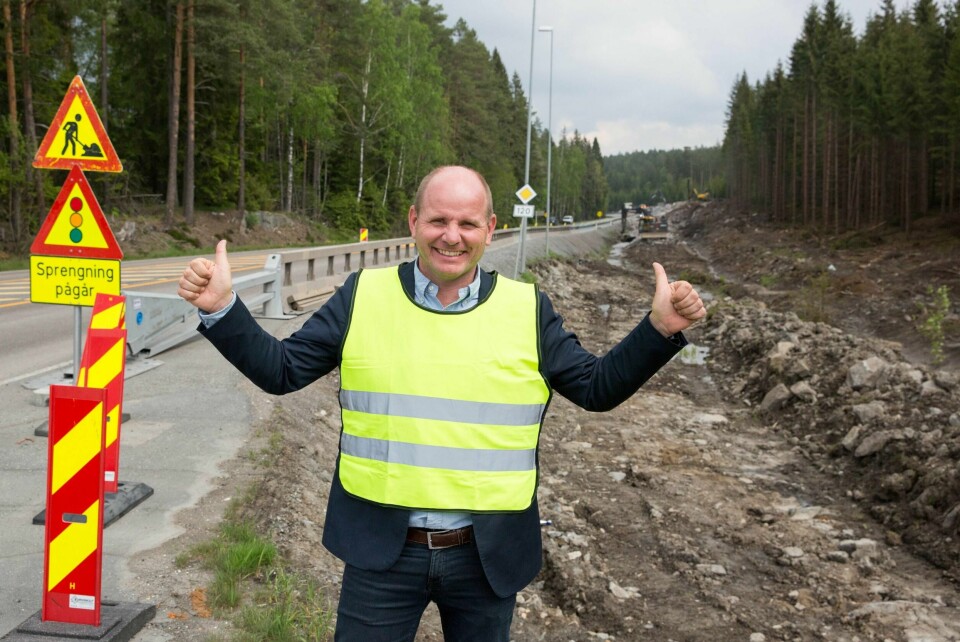 Våler-ordfører Reidar Kaabbel kan juble over at nok en del av gang- og sykkelveien mellom Moss og Våler nå kommer på plass.