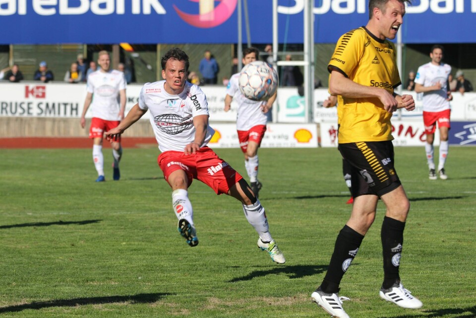 FFK SKARPEST: Resultatene mellom Moss og FFK gjennom historien gir gjestene et overtak på Melløs stadion lørdag. Her fra tilsvarende oppgjør i april i fjor, som FFK vant 2-0.FOTO: TOMMY SKAUEN