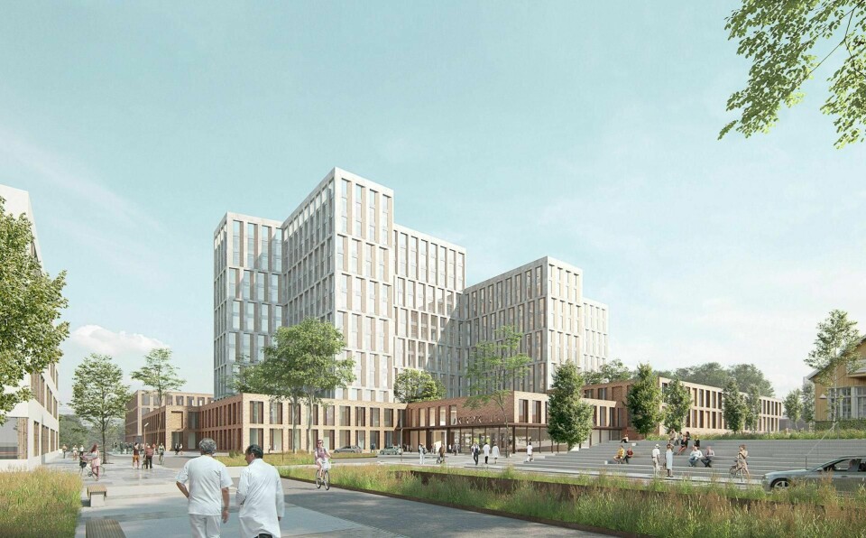 Nytt sykehus: Slik skal nye Aker Sykehus se ut når det står ferdig. Første byggetrin er planlagt å stå klart i 2030, mens andre byggetrinn tidligst er ferdig i 2036. Men dette er foreløpig ikke bestemt. FOTO: NORDIC – OFFICE OF ARCHITECTURE/AART ARCHITECTS