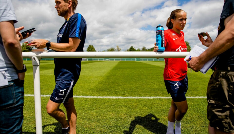 Martin Sjögren og Guro Reiten etter søndagens trening.