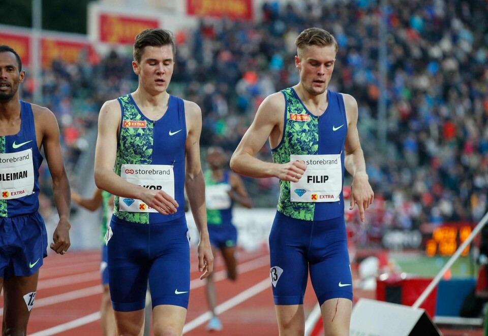 Jakob og Filip Ingebrigtsen under Bislett Games 2019. Foto: Vidar Ruud / NTB scanpix