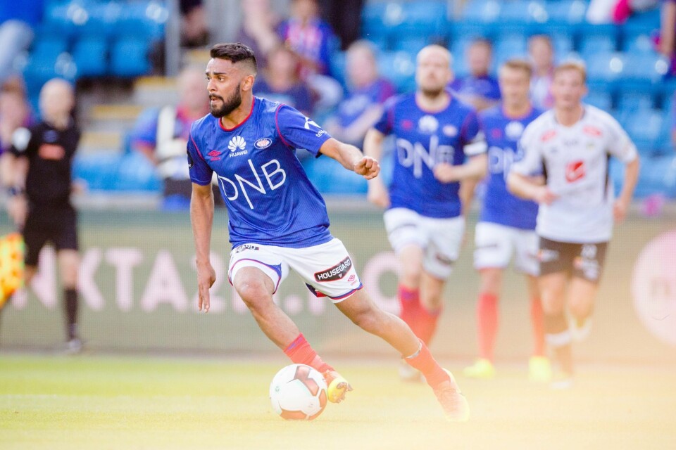 Vålerengas Ghayas Zahid under eliteseriekampen mellom Vålerenga og Sogndal på Ullevaal stadion