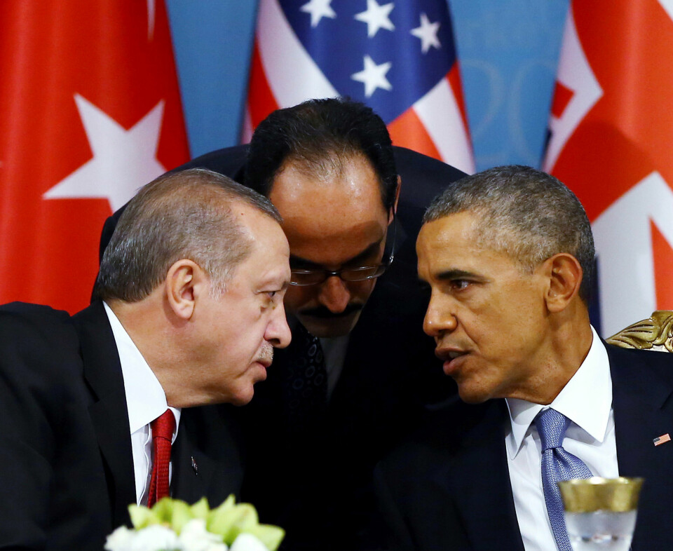 Allierte: Forholdet mellom USA og Tyrkia kan være i krise. President Recep Tayyip Erdogan møtte president Barack Obama under G20-møtet i Antalya i Tyrkia i november i fjor. Allierte: Forholdet mellom USA og Tyrkia kan være i krise. President Recep Tayyip Erdogan møtte president Barack Obama under G20-møtet i Antalya i Tyrkia i november i fjor.