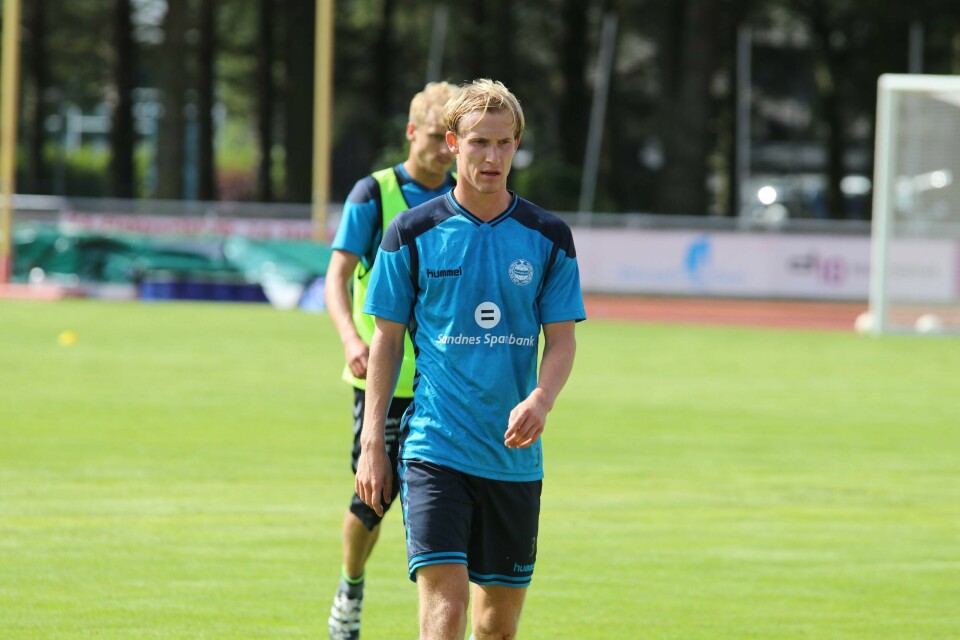Viljar Vevatne på dagens Sandnes Ulf-trening. Foto: Erik Sergio Auklend.