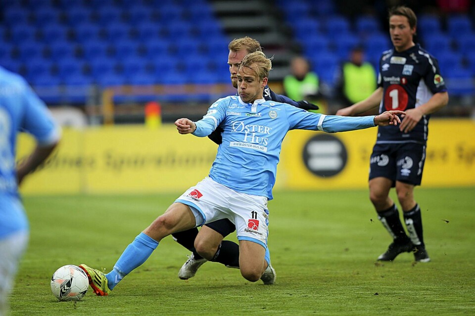 Pontus Engblom fornekter seg ikke. Mot Ranheim scoret han nok en gang og har allerede passert fjoråret. Da stanset han på 17 mål. Nå har han 18. Foto: Frode Olsen.
