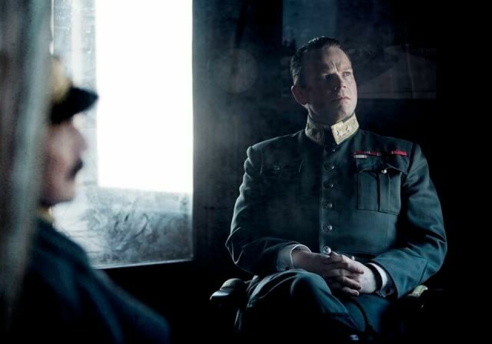 Kong Haakons møte med den tyske representanten Curt Bräuer på Elverum folkehøyskole 10. april 1940, er kvintessensen av den norske krigshistorien. «Kongens nei» ble mest sett på kino i Stavanger i 2016. FOTO: AGNETE BRUN/NORDISK FILM DISTRIBUSJON