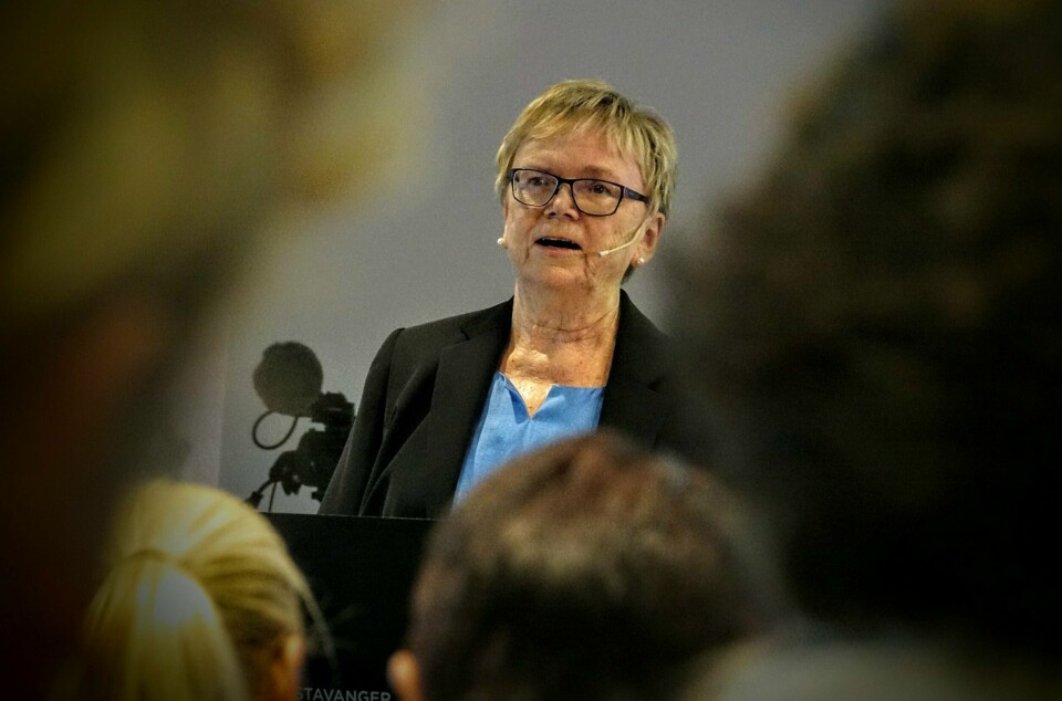 Fylkesmann Magnhild Meltveit Kleppa presenterer sine forslag til nye kommunegrenser. Foto: Roy Storvik