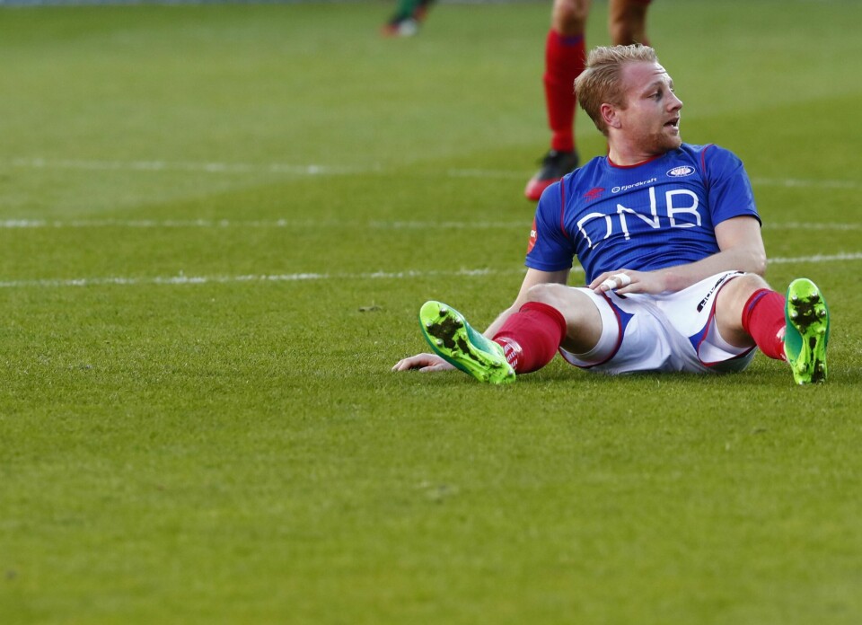 Henrik Kjelsrud Johansen spilte midtstopper i den omgangen han spilte i den første treningskampen på La Manga. Bildet er fra tidligere kamp.