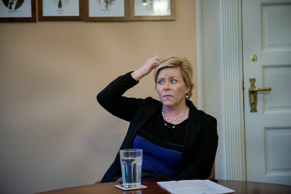 Frp-leder Siv Jensen sier hun ikke husker at hun ble varslet om Ulf Leirstein i 2012.
