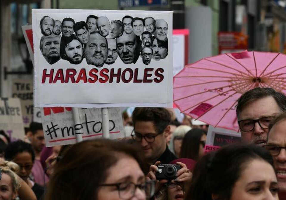 MOBILISERING: Metoo-kampanjen har samlet til demonstrasjoner i en rekke land. Her fra en metoo-marsj i California i november. FOTO: MARK RALSTON/NTB SCANPIX
