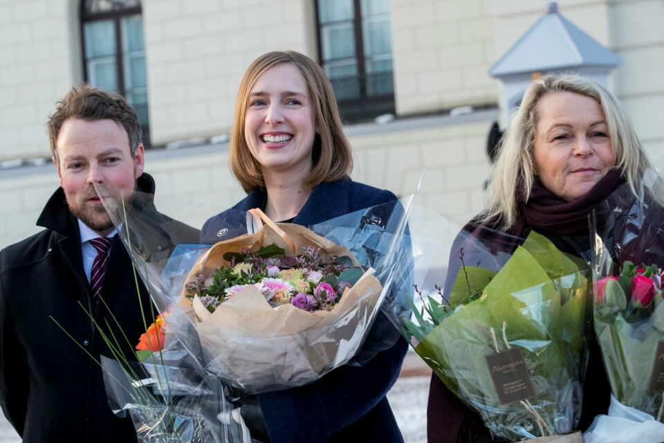 Slottsplassen 16. januar 2018. Å kunne gratulerer Iselin Nybø med statsrådpost er ett av de største og stolteste øyeblikk jeg har opplevd så lenge jeg har vært medlem av Venstre, skriver Per A. Thorbjørnsen. Foto: Heiko Junge/NTB scanpix
