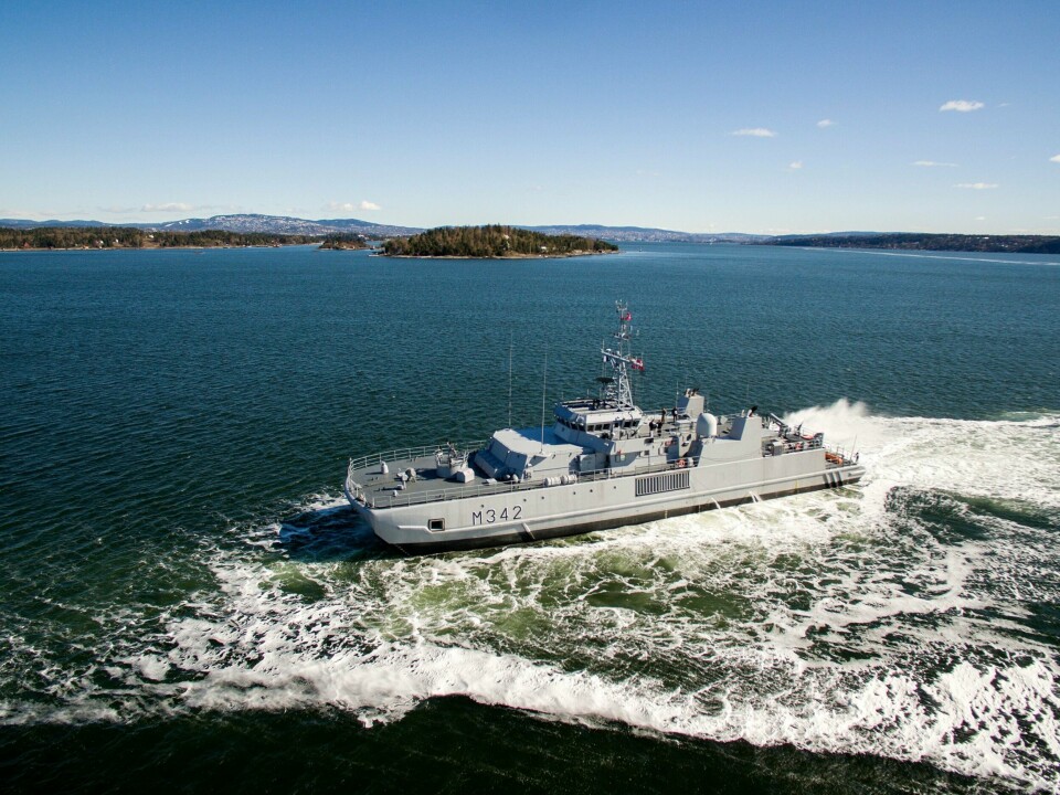 KNM Måløy er et av de to norske fartøyene som deltar i mineryddingen i Oslofjorden denne måneden. Skipet inngår i mineryddingsskvadronen og er et minejaktfartøy i Oksøy-klassen.