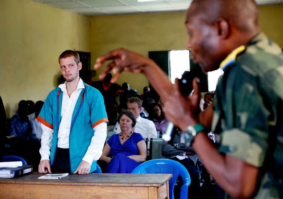Joshua French uttaler seg nå for første gang siden han kom til Norge 17. mai i fjor. Dette bildet ble tatt under rettssaken i Kinshasa i Kongo i 2014.