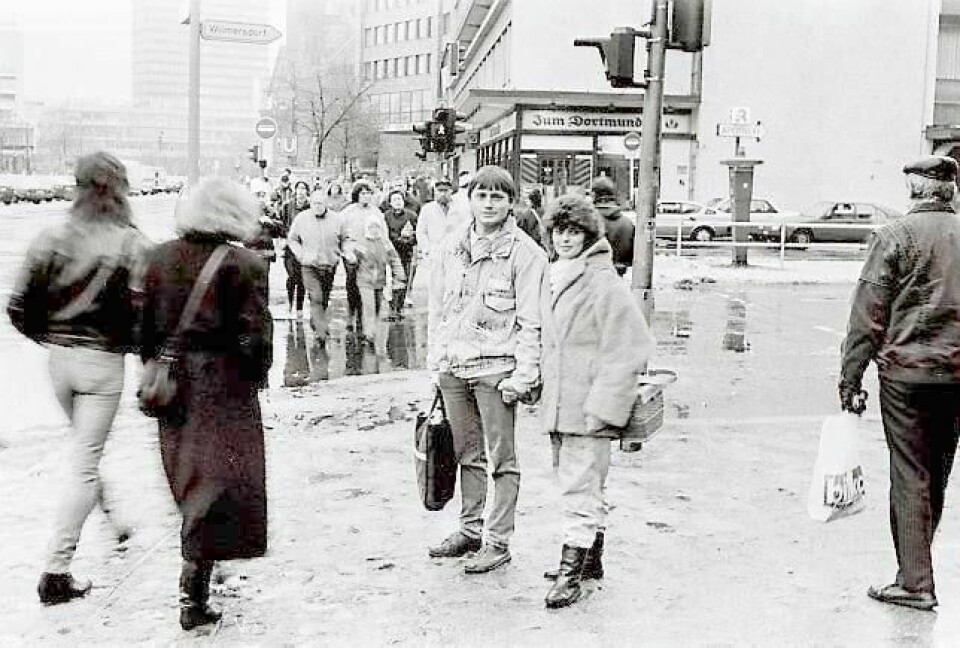 Vest-Berlin, 27. november 1989: Uwe og Jacqueline Senkel for første gang i Vest-Berlin.