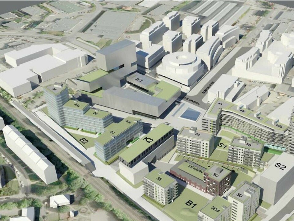 NY STASJON: 3D-modell av en framtidig Ensjø jernbanestasjon, slik Oslo kommunes plan- og bygningsetat ser det. ILLUSTRASJON: PBE