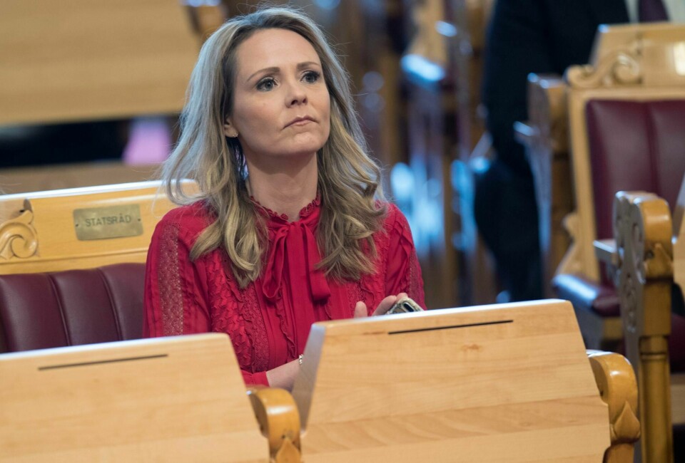 Barne- og likestillingsminister Linda Helleland, her under Stortingets spørretime.