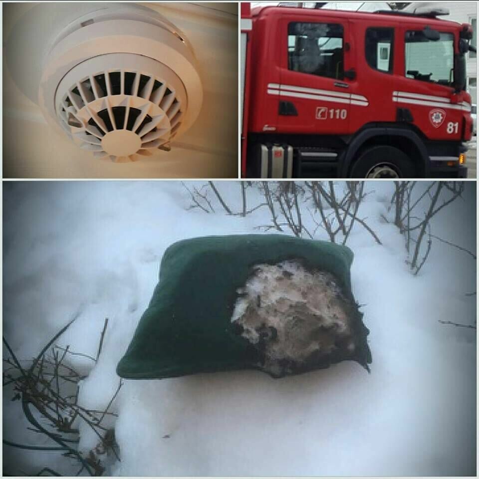 Dette var hva brannmannskapene på Kastellet fant da røyken hadde lagt seg, en pute som det ulmeti Årsakenvar sola og et sminkespeil.