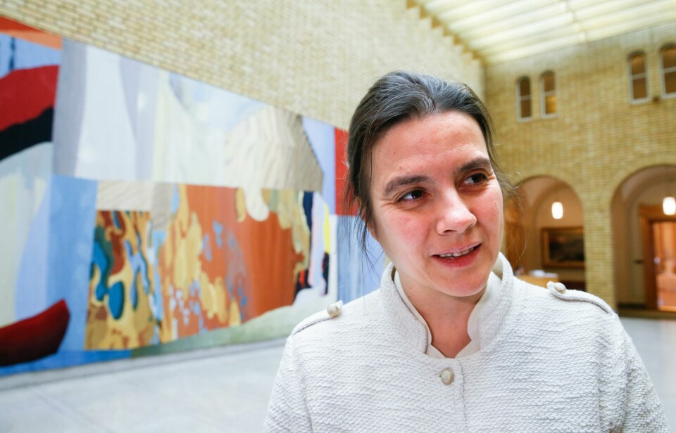 Siri Martinsen i NOAH for dyrs rettigheter. Oslo 20170117.
Vidar Helgesen redegjør for forvaltning av ulv for i Stortinget. Siri Martinsen er leder i dyrevernorganisasjonen Noah.
Foto: Terje Pedersen / NTB