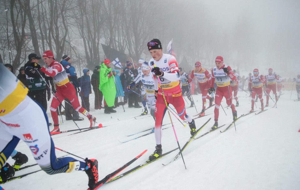 Johannes Høsflot Klæbo i aksjon på femmila i Holmenkollen i mars. Årets utgave er usikker. Oslo 20200308. Johannes Høsflot Klæbo under 50 km langrenn i Holmenkollen.Foto: Vidar Ruud / NTB