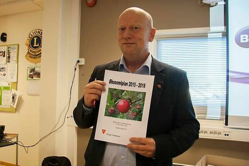 Rådmann Ivar Nævra (bildet) presenterte det nye budsjettforslaget til Rygge kommune. FOTO: KENNETH STENSRUD